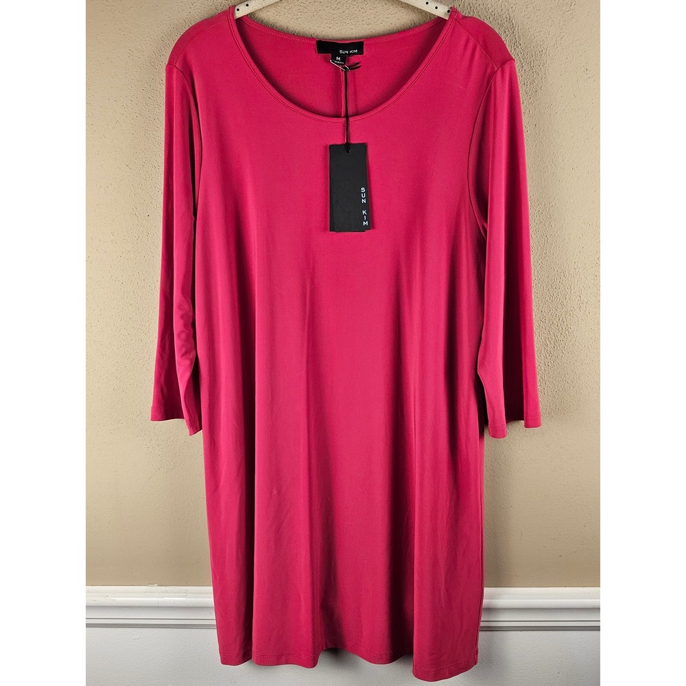 NWT Sun Kim Womens Pink Tunic Top Medium
